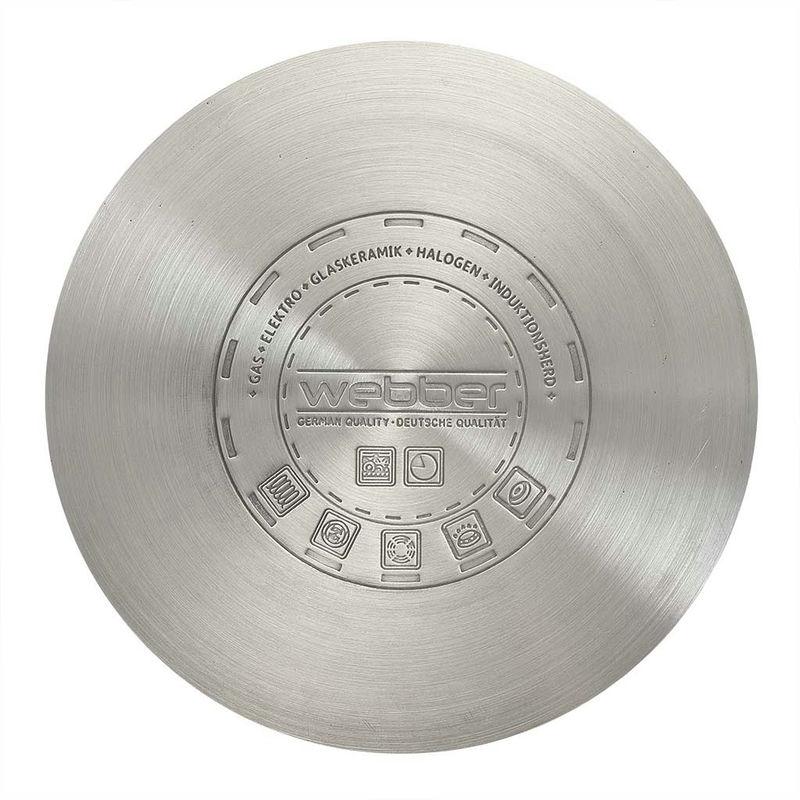 Кастрюля нерж 4л Webber PROFI grey стекл/кр д20 (6шт) - BE-358/2