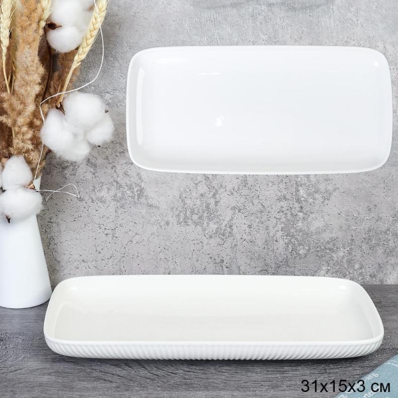 Блюдо фарфор 31*14,5см прямоуг DR-1032 (27шт) - 751296