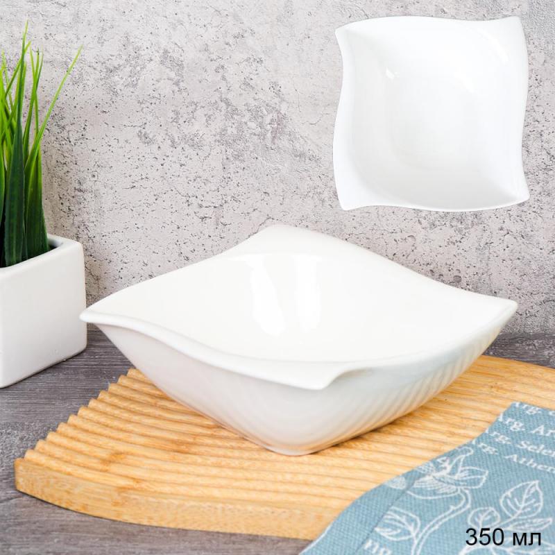 Салатник фарфор 13,5*13,5см квадр DR-1035 (70шт) - 751302