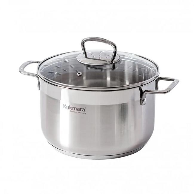 Кастрюля нерж 4,5л стекл/кр д22см (4шт) - U-CA4522G (SSS)