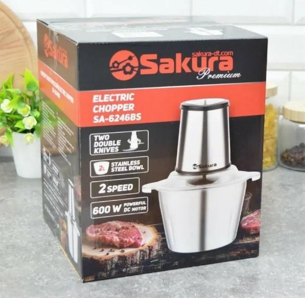 Измельчитель эл 500Вт Sakura стекл чаша 1,2л 4 ножа (два двойных) (12шт) - SA-6261BK БРАК КОРОБКИ!!