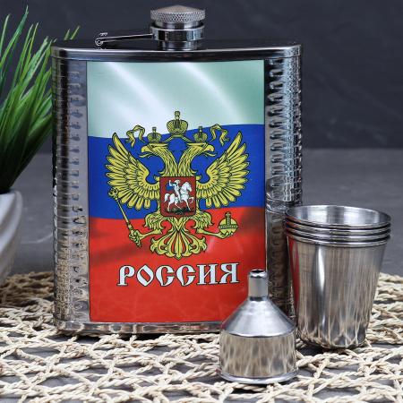Набор подарочный Россия фляжка 500мл+4 стопки воронка под/уп FL-150 (40шт) - 650105
