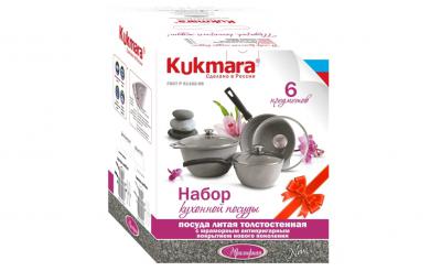 Наб. кух. посуды №3 АП Мраморная темн. мрамор (кмт42а, кмт17а, смт246а, ст.кр) (1шт) - нкп03мт
