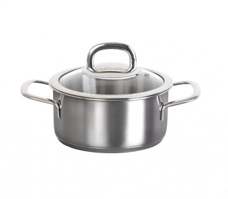 Кастрюля нерж 1,2л Сафия 16см стекл/кр (6шт) - SF-CA1216G