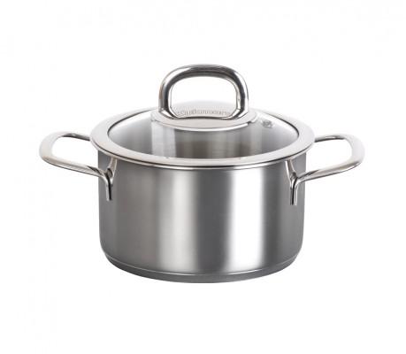Кастрюля нерж 1,5л Сафия 16см стекл/кр (6шт) - SF-CA1516G