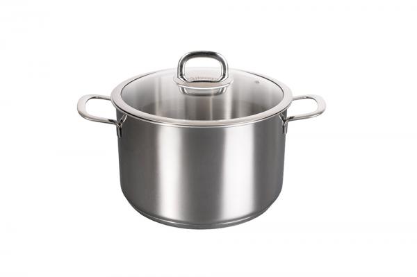 Кастрюля нерж 6л Сафия стекл/кр д24см (4шт) - SF-CA6024G