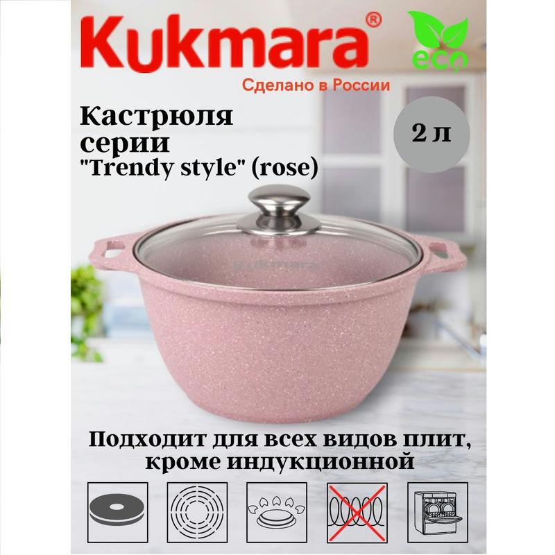 Кастрюля АП 2л стекл/кр Тренд роза (3шт) - к21tsr
