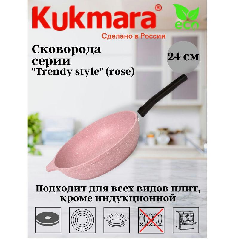 Сковорода АП 24cм съем/руч Тренд роза (4шт) - 241tsr