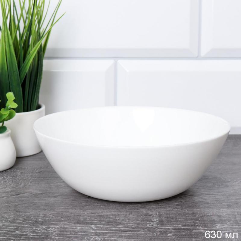 Салатник стеклокерам 630мл 15,5см Дэй FLMLTW60 (white) бел. (72шт) - 736790/724064