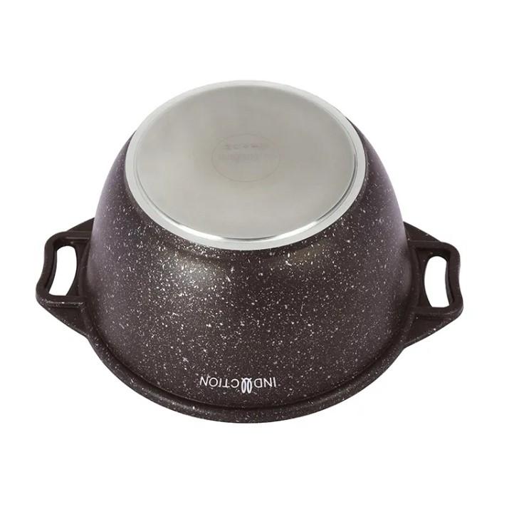 Кастрюля АП 3л стекл/кр Мраморная Индукция кофейн. мрамор (3шт) - кмки32а (в)