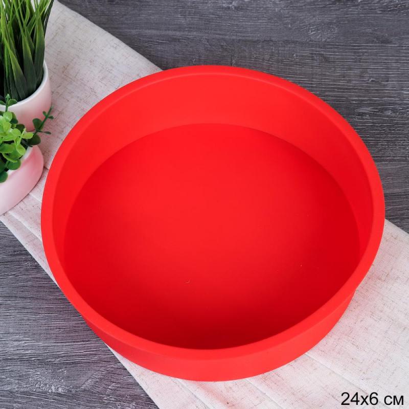 Форма д/выпечки силикон 24*6см Кекс гладкая кругл HL-012 (200шт) - 725997