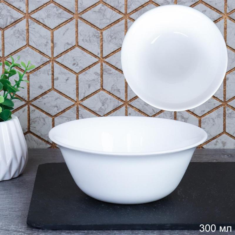 Салатник стеклокерам 300мл 13см Глэйд белый FLPW50 (WHITE) (72шт) - 735083
