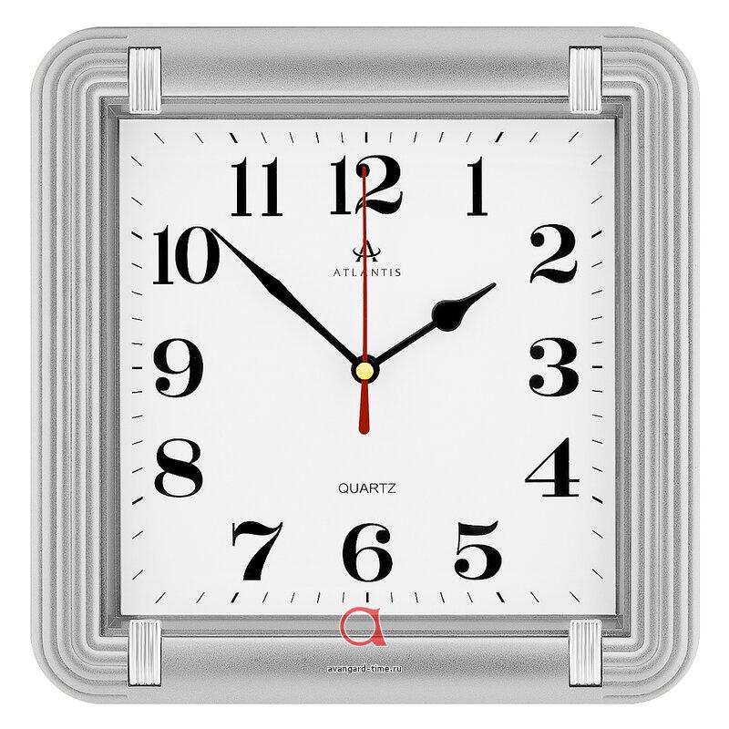 Часы настенные Atlantis квадрат 23х23см 695 silver**