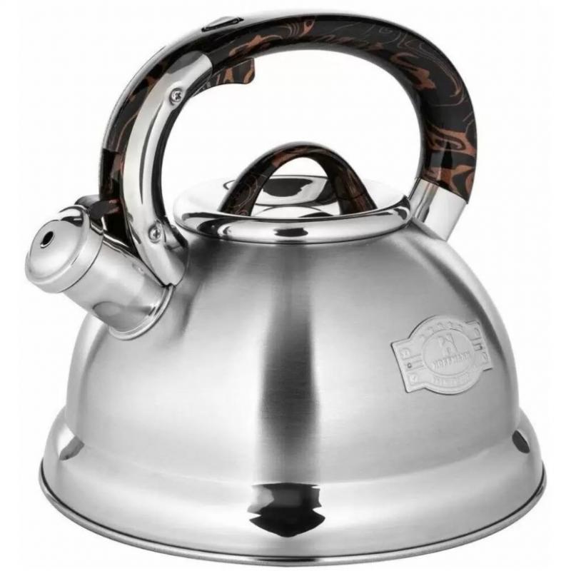 Чайник нерж 3,3л со свист. индукция корич.руч (12шт) - HM 5575-5
