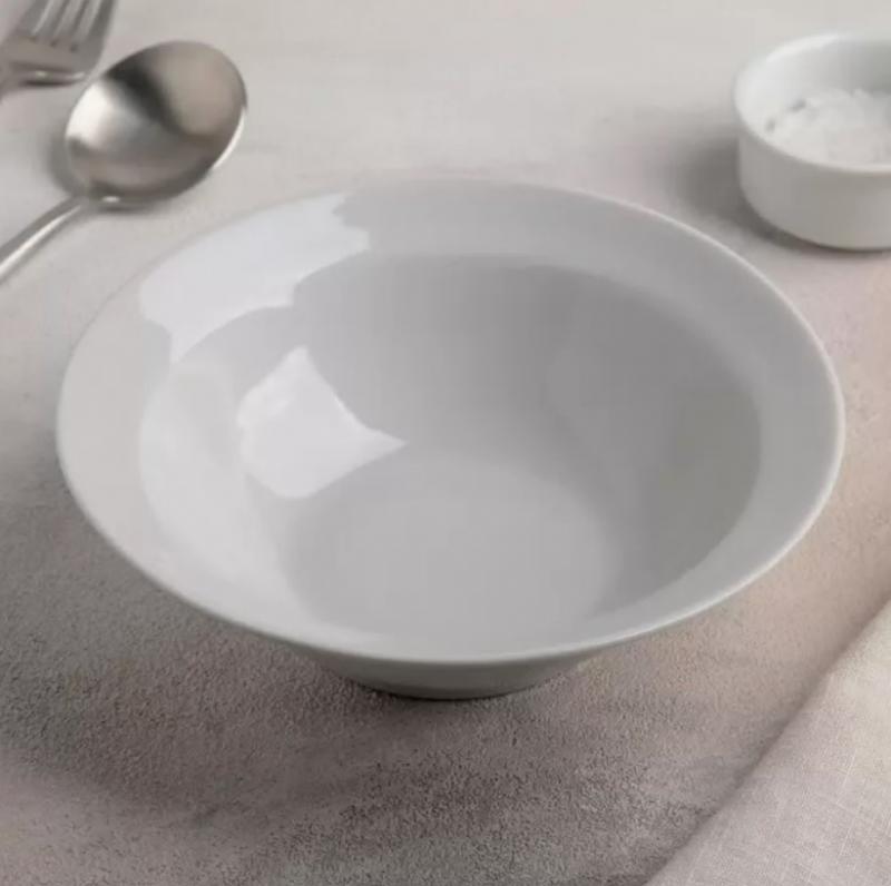 Миска фарфор 450мл 17см 7" Белье эконом (12/48шт) - м7-WHITE