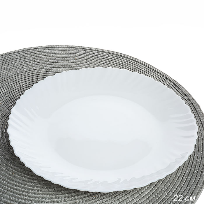 Тарелка стеклокерам 21,5см Классика белSQ LHP-85 P85 (48шт) - 660035