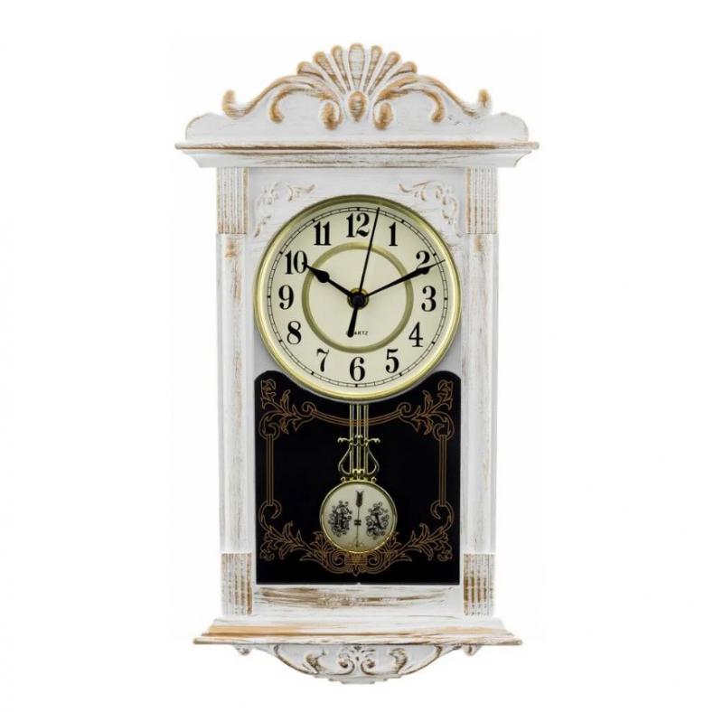 Часы настенные Atlantis с маятником 41х22см GD-9797А1 white**