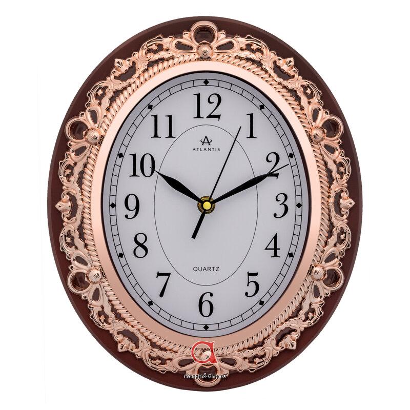 Часы настенные Atlantis овал 28,50х24,50см (20шт) - TLD-6932L brown**