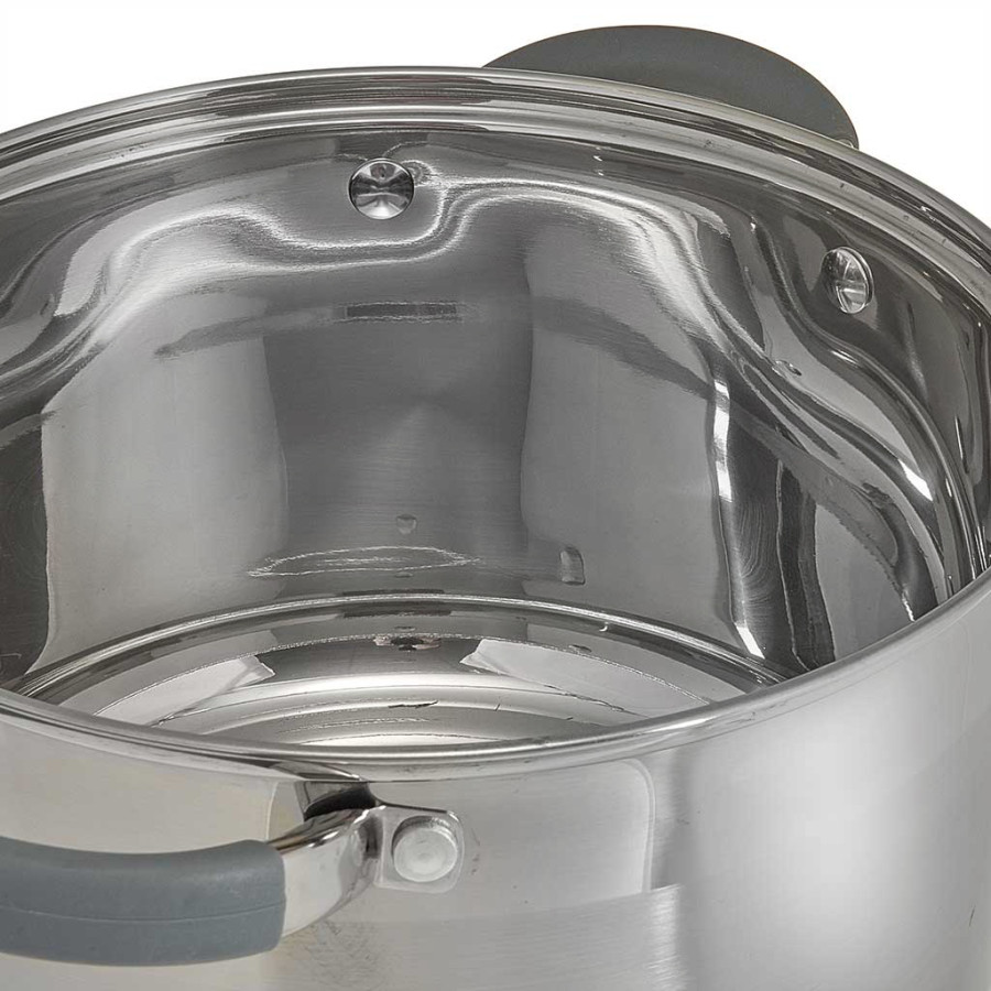 Кастрюля нерж 3л Webber PROFI grey стекл/кр д18 (6шт) - BE-357/2