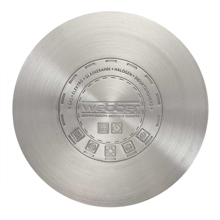 Кастрюля нерж 3л Webber PROFI grey стекл/кр д18 (6шт) - BE-357/2