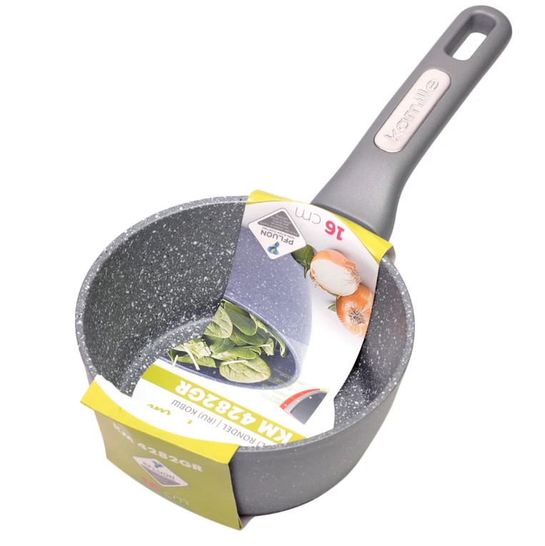 Ковш АП 1,2л Серый мрамор индукция (6шт) - KM-4282GR