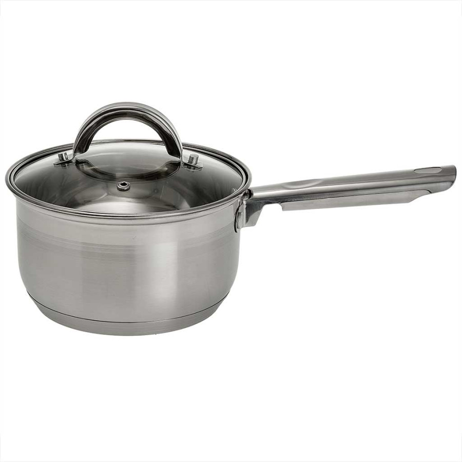 Ковш нерж 2,1л Webber PROFI red стекл/кр, капс. дно индукция (6шт) - BE-345/2