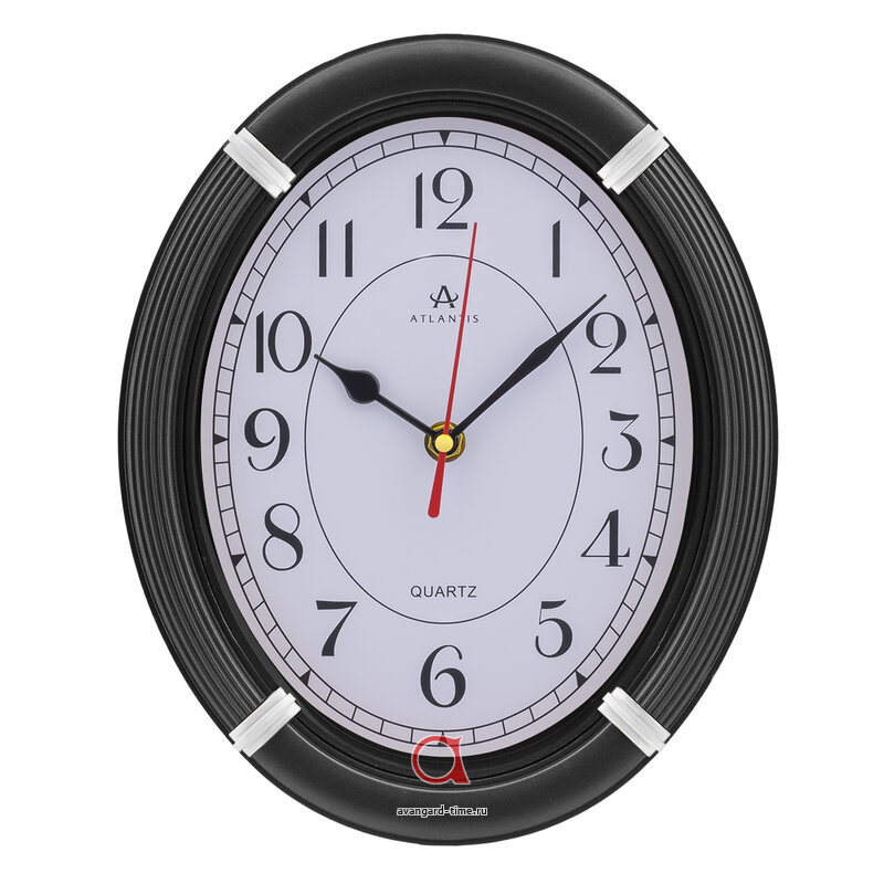 Часы настенные Atlantis овал 26,5х22,1см TLD-6070 black**