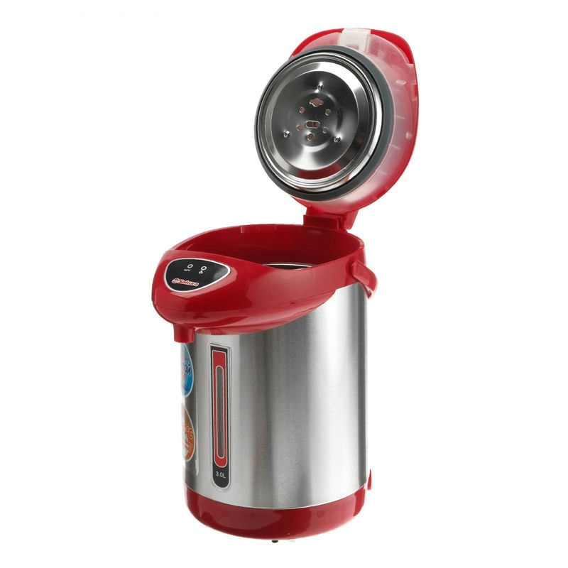 Термопот 3,0л 750Вт Sakura нерж сталь, красный/металл (6шт) - SA-352RS