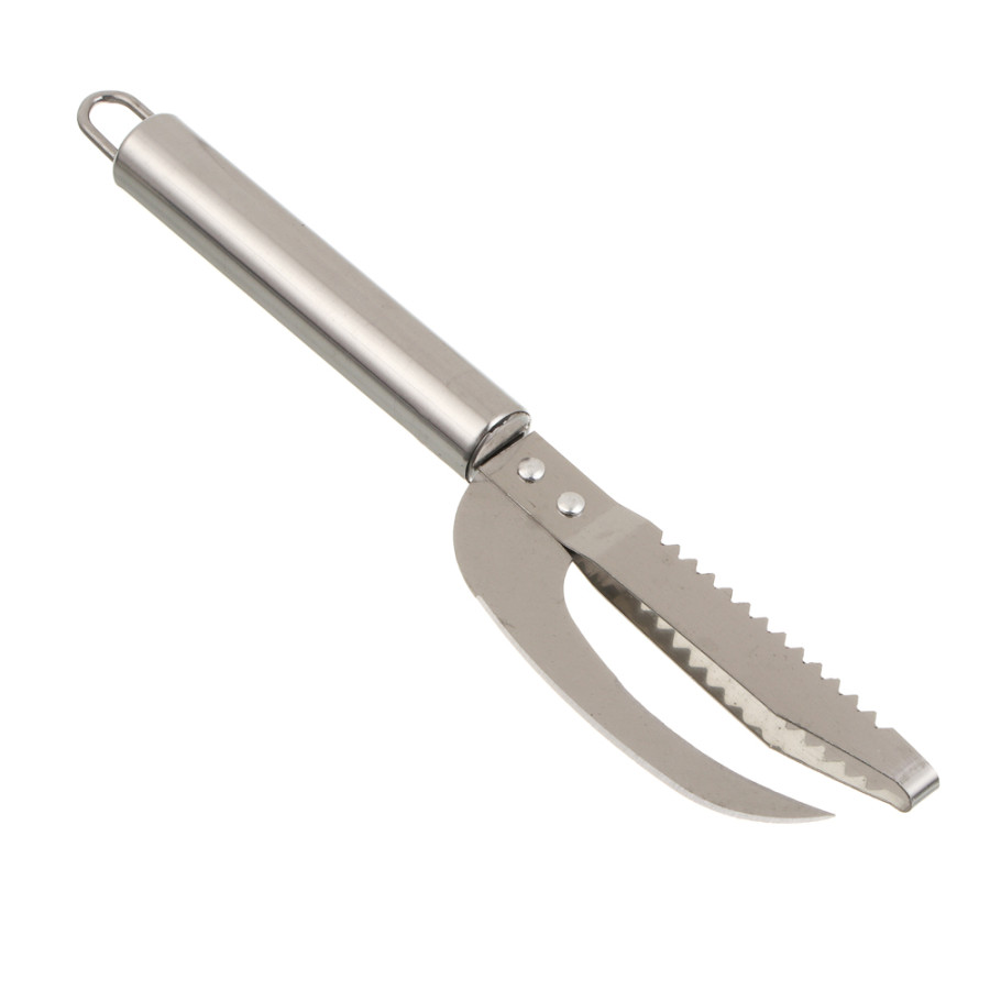Рыбочистка 2в1 с ножом 22,5×4 см нерж AZOR FISHING (250шт) - 143-075 (в)