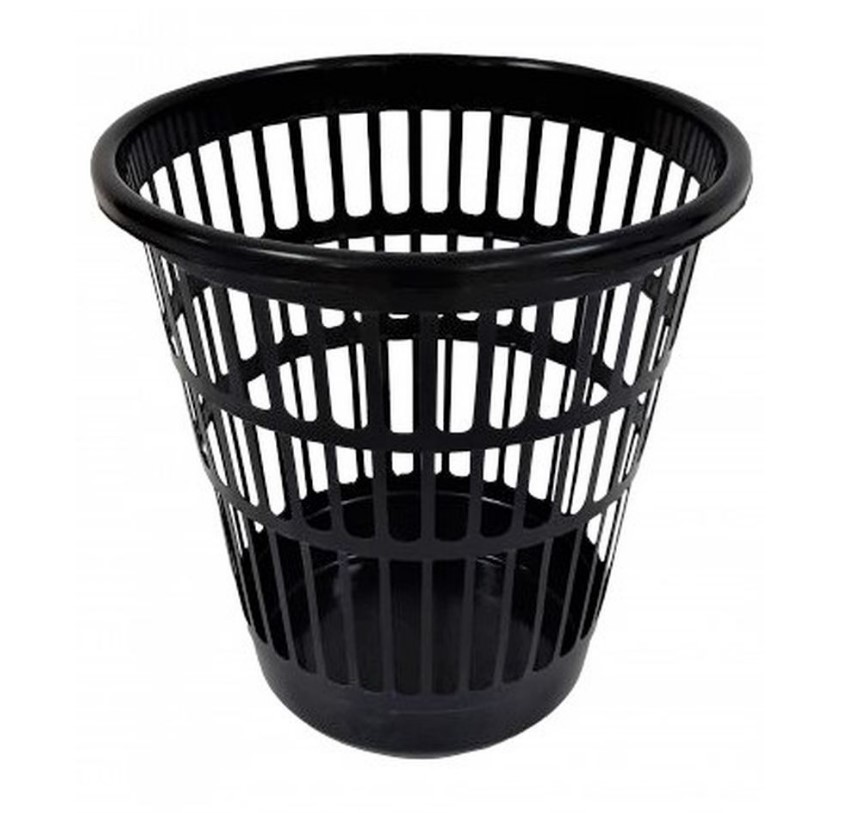 Корзина д/бумаг пласт 8,5л Черный (20шт) - КБ8-05 Черный
