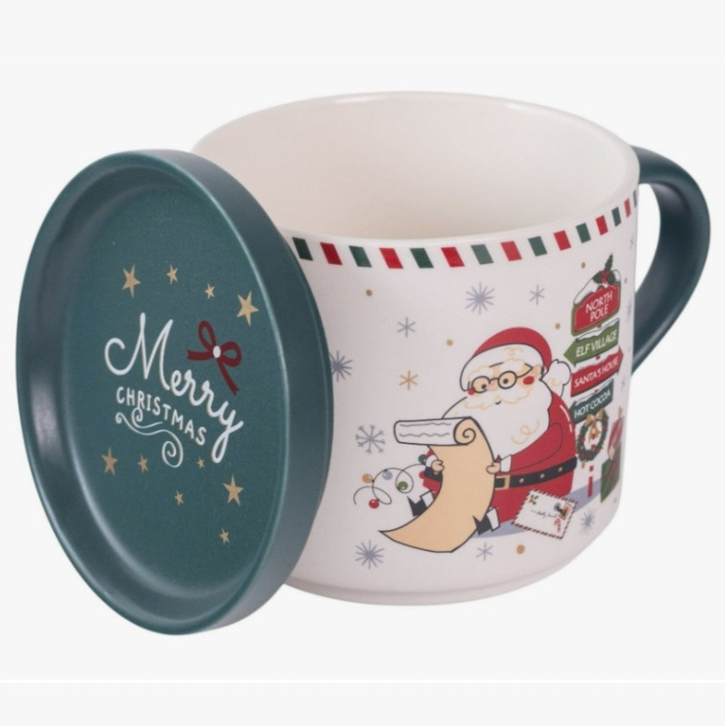 Кружка фарфор 400мл SANTA WISH Новогодняя (6шт) - DMM036 (в)