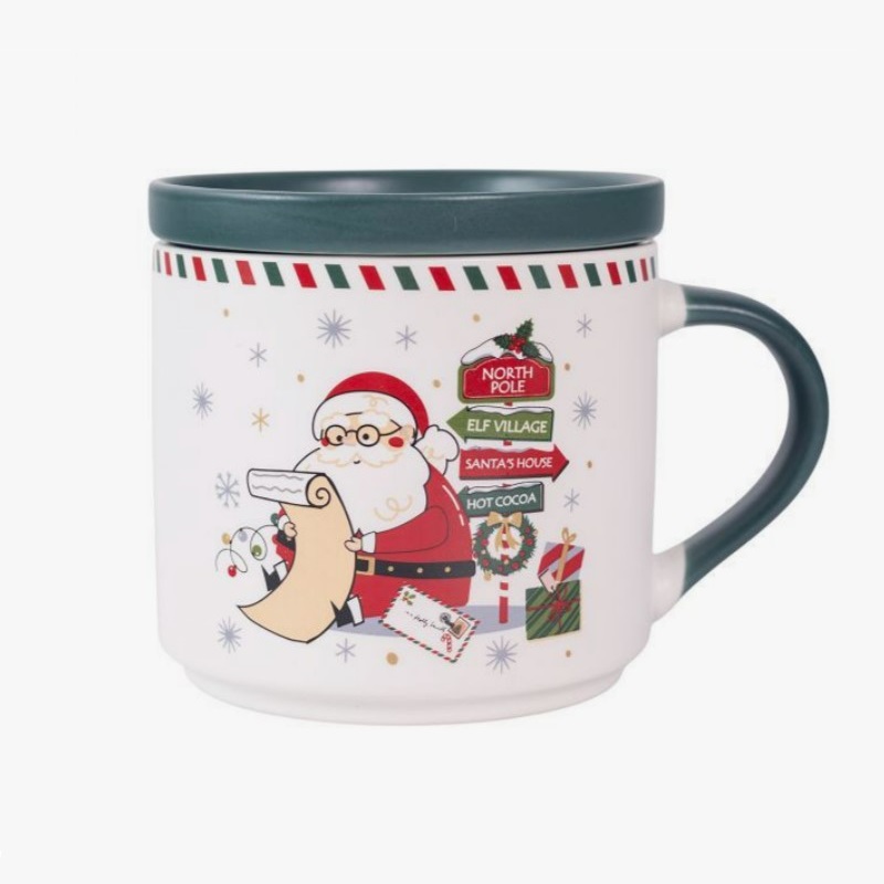 Кружка фарфор 400мл SANTA WISH Новогодняя (6шт) - DMM036 (в)