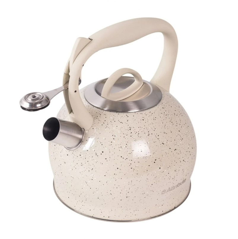 Чайник нерж 3л со свистком GRANITE Кремовый (6шт) - AKG003-CR (в)