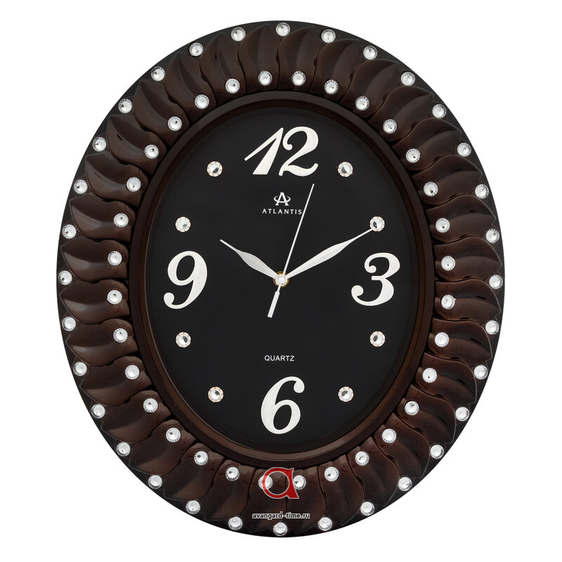 Часы настенные Atlantis овал 39х45см (10шт) - TLD-35140 brown**