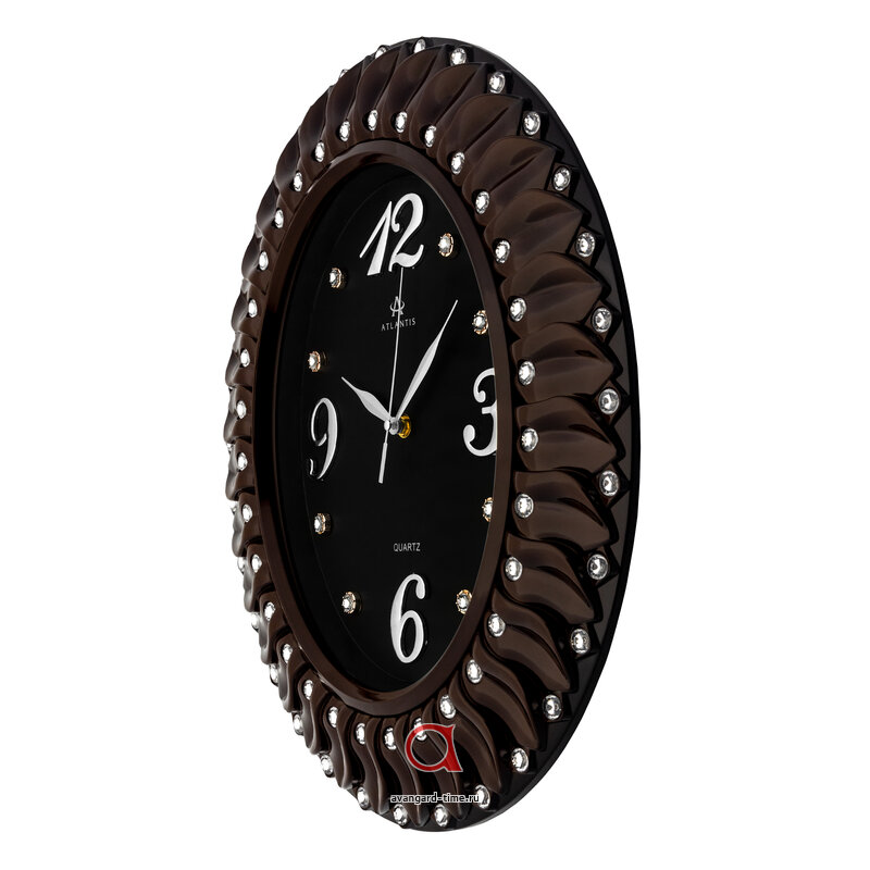 Часы настенные Atlantis овал 39х45см (10шт) - TLD-35140 brown**
